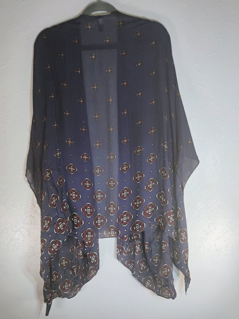 Lane Bryant Navy Blue and Maroon Lightweight Shawl One Size Fits All
